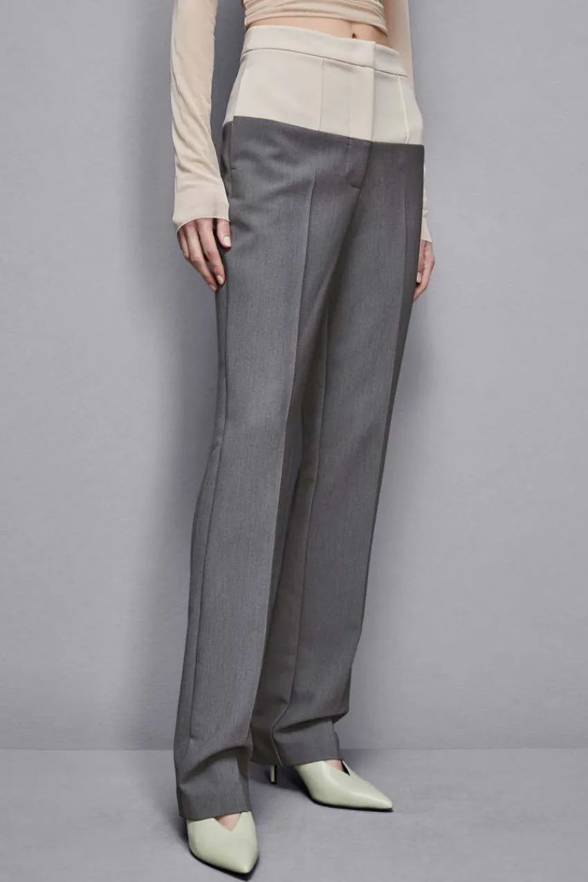 Patrizia Pepe Straight Cut | Anzüge<Color Block-Hose mit hohem Bund