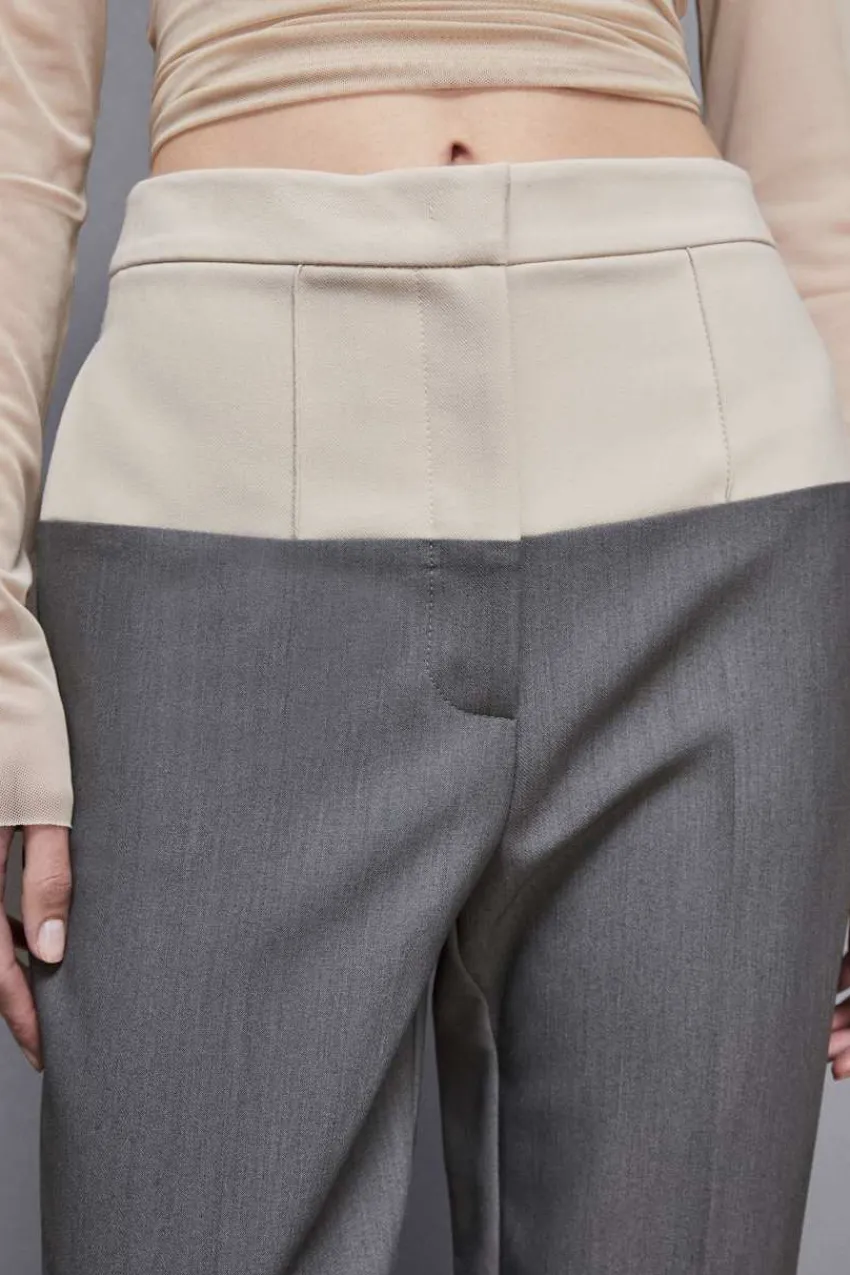 Patrizia Pepe Straight Cut | Anzüge<Color Block-Hose mit hohem Bund
