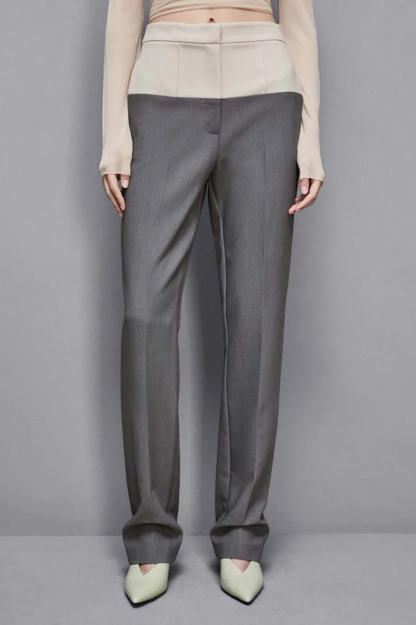 Patrizia Pepe Straight Cut | Anzüge<Color Block-Hose mit hohem Bund