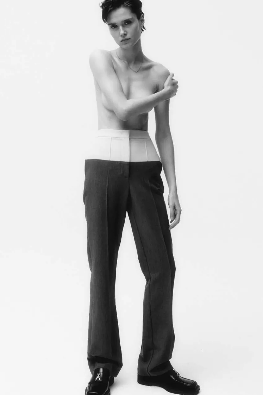 Patrizia Pepe Straight Cut | Anzüge<Color Block-Hose mit hohem Bund