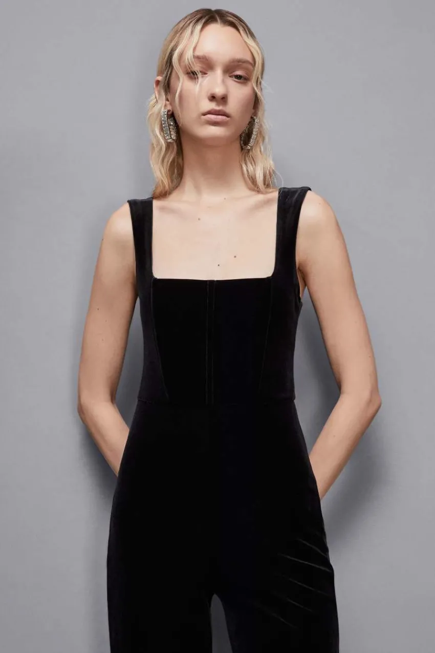 Patrizia Pepe Party Outfits | Jumpsuits<Essential Korsett-Jumpsuit aus Samt