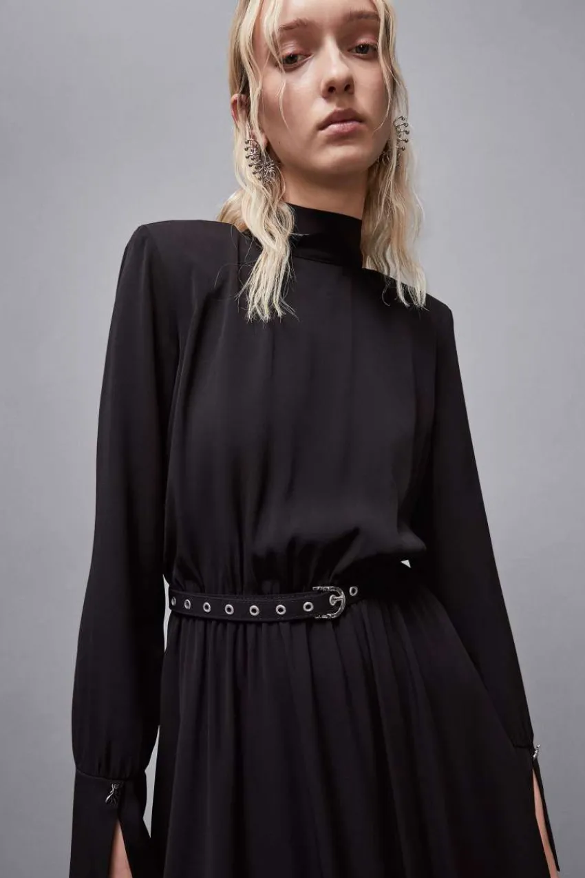Patrizia Pepe Mini<Kleid mit Gürtel aus Twill Essential