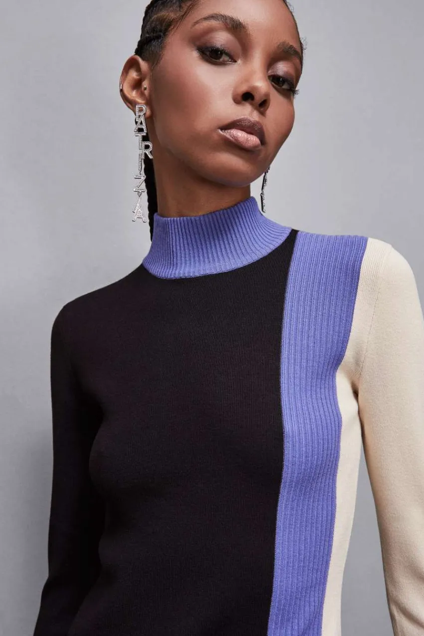Patrizia Pepe Strick | Midi<Midikleid aus Strick mit Color-Block-Detail